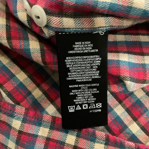 RRL Ladies Multicolor Plaid Long Sleeve Flannel Button Up Shirt Size 1/XS - Picture 6 of 8